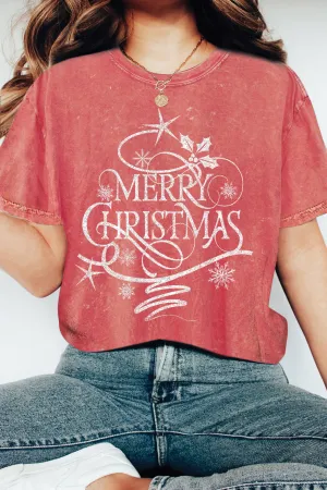 Strawberry Merry Christmas Glitter Print Graphic Tee