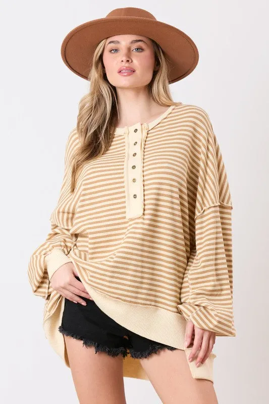Stripe Loose Fit Sweatshirts