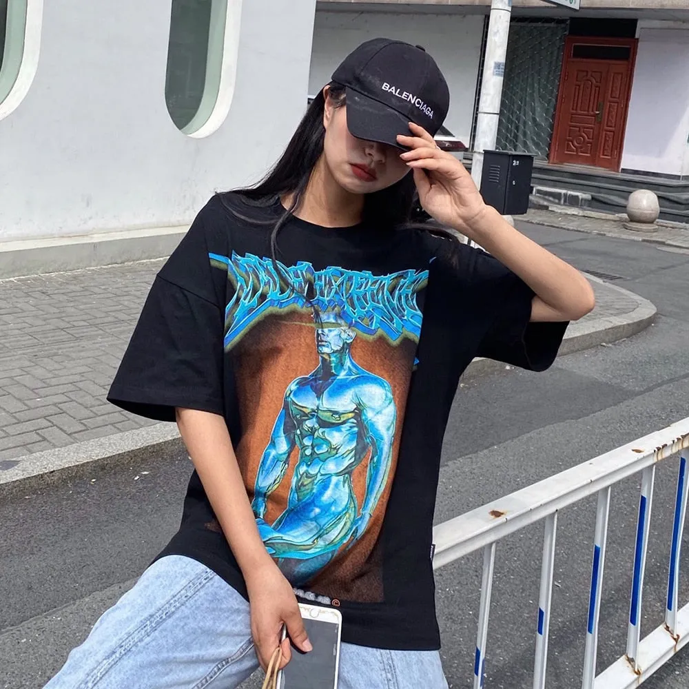 Strong Muscle Graphic Men Tshirt Hip Hop Black Shirts Men Streetwear Summer Graphic Tees Man Punk T Shirt for Boyfriend 2020