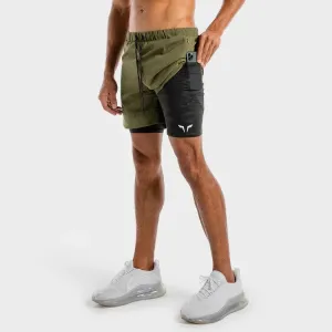 Stuttbuxur Limitless 2 in 1 - Grænar