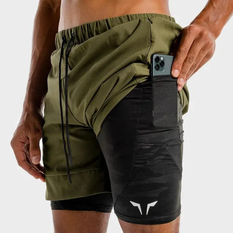 Stuttbuxur Limitless 2 in 1 - Grænar