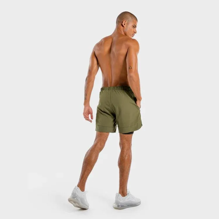 Stuttbuxur Limitless 2 in 1 - Grænar