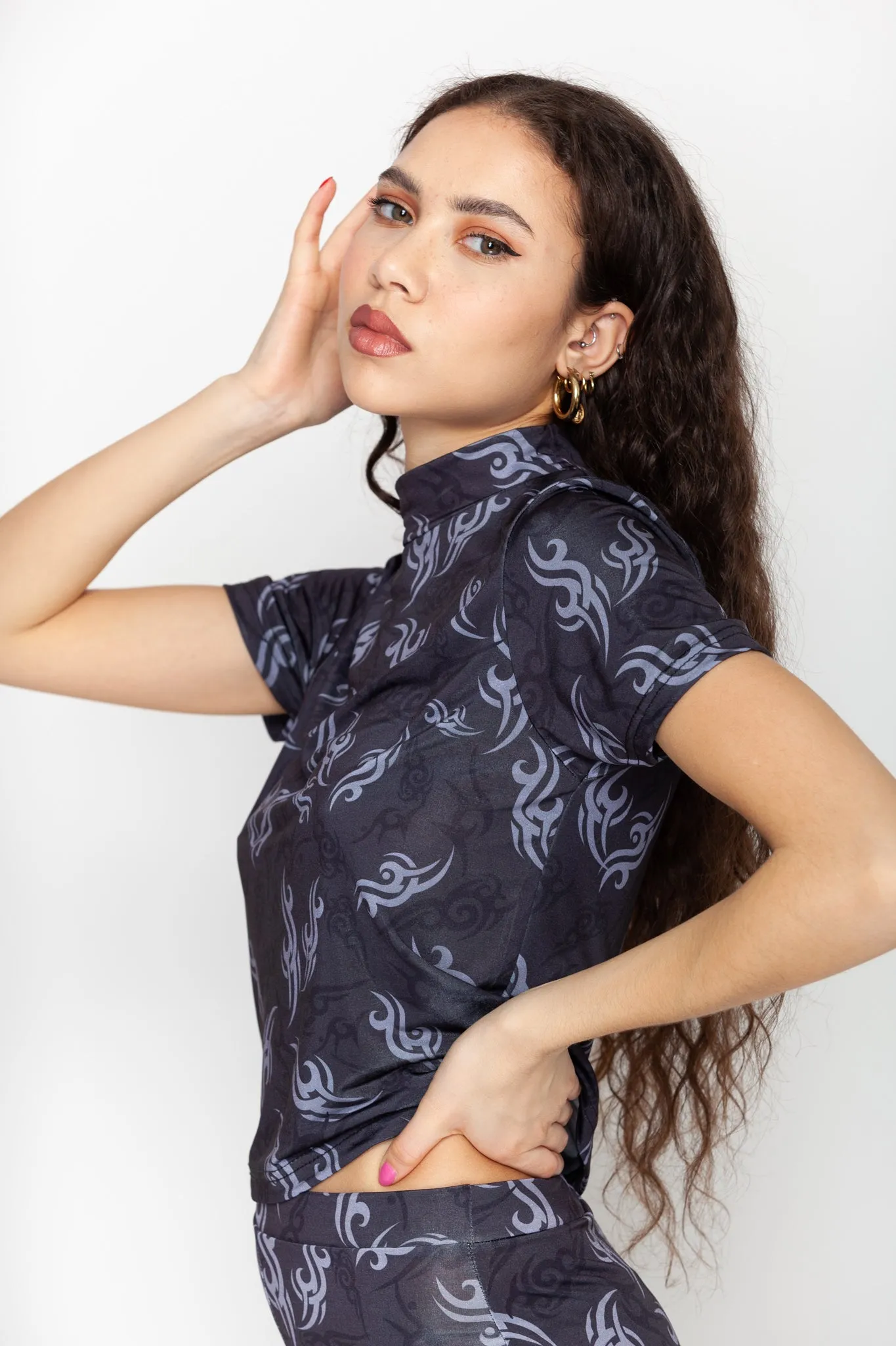 Tattoo High Neck Top