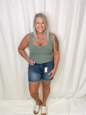 Taylor Ribbed Tank Teal