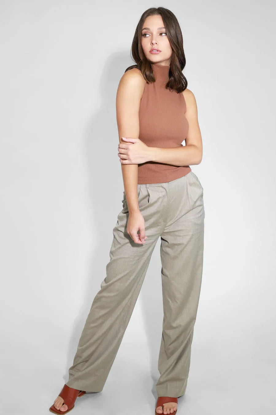 The Marcie Ribbed Mock Neck Tank