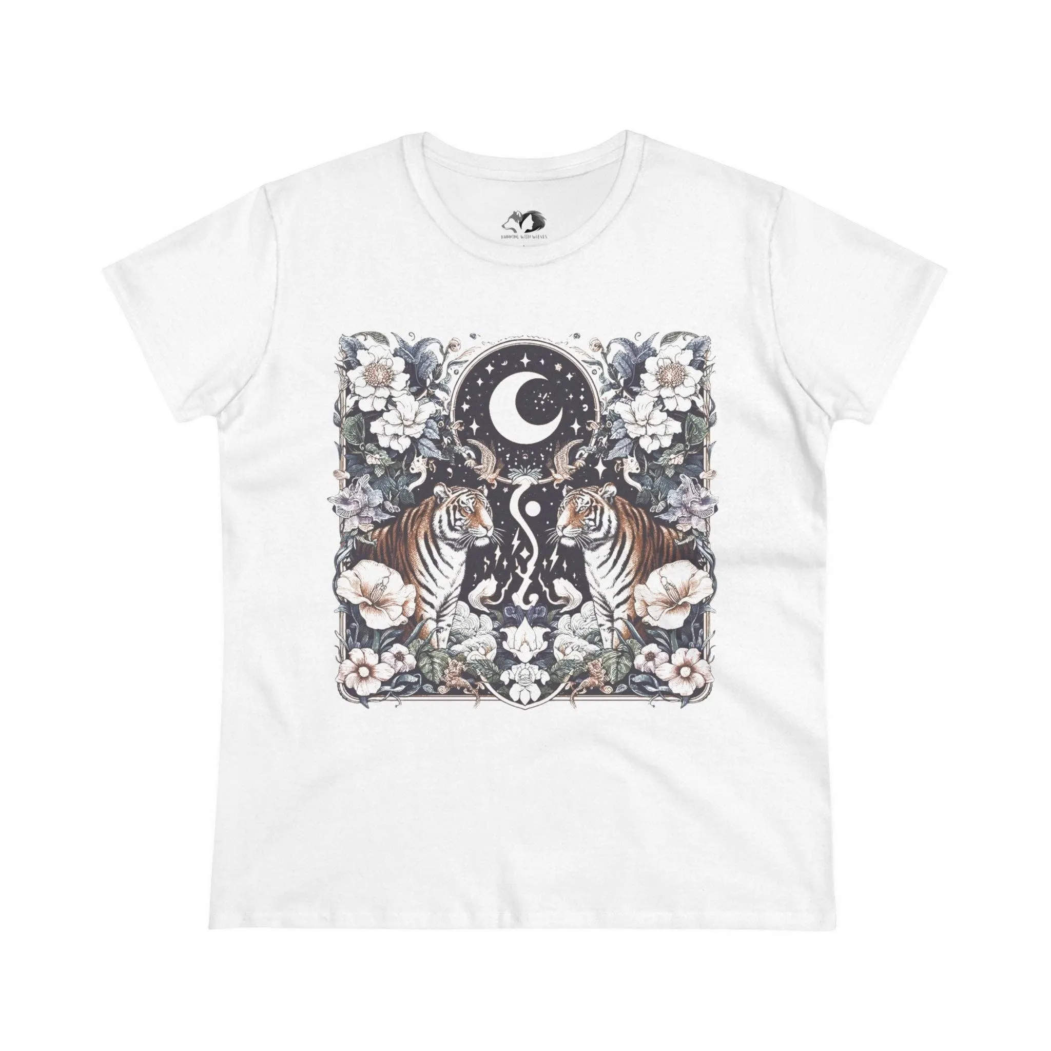 Tigerheart - 100% Cotton 90s Vintage Boho Tiger Tarot Tee