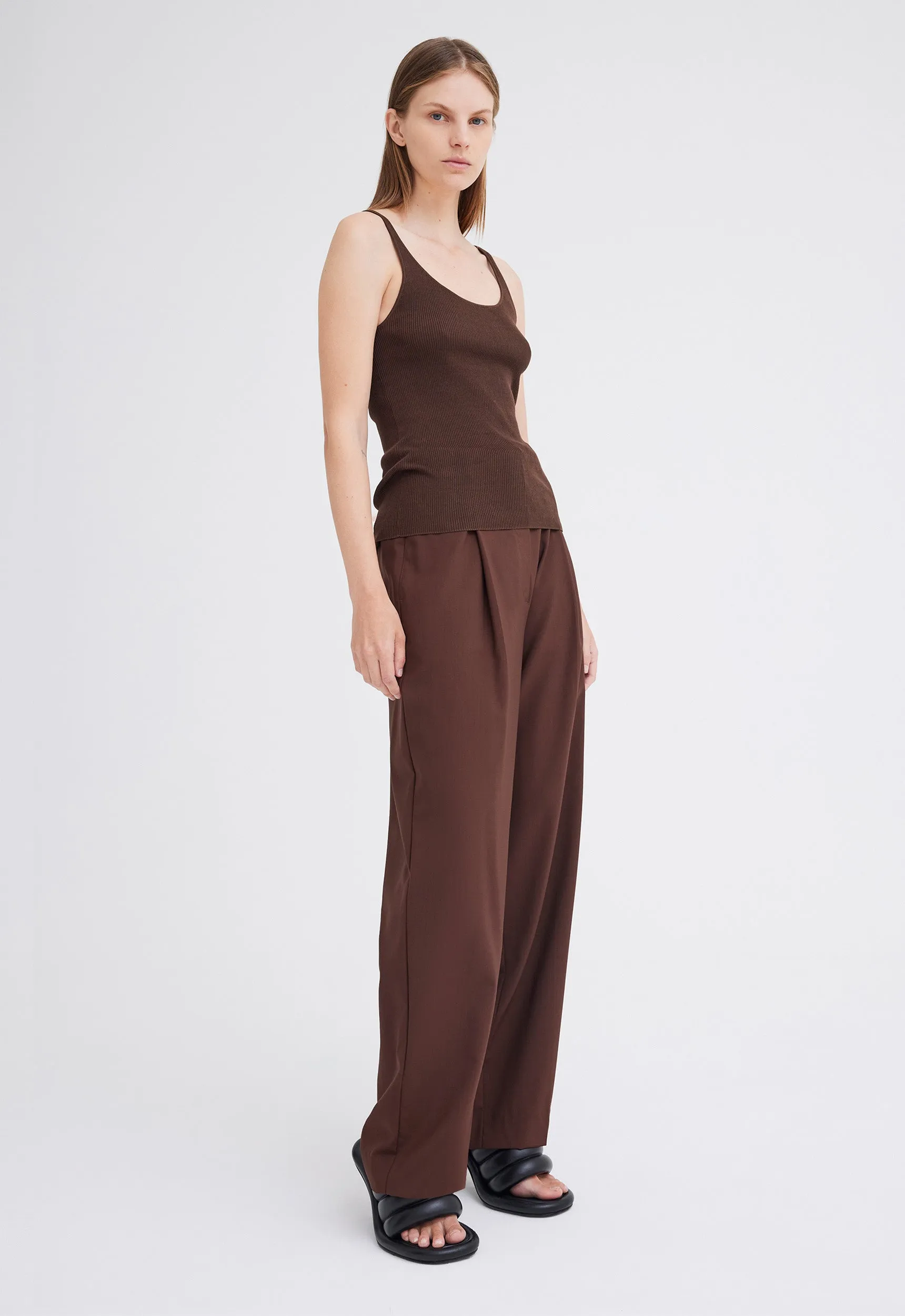 Toba Ribbed Cotton Tank - Dark Bronzer
