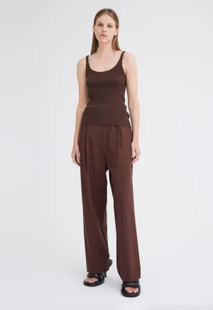 Toba Ribbed Cotton Tank - Dark Bronzer