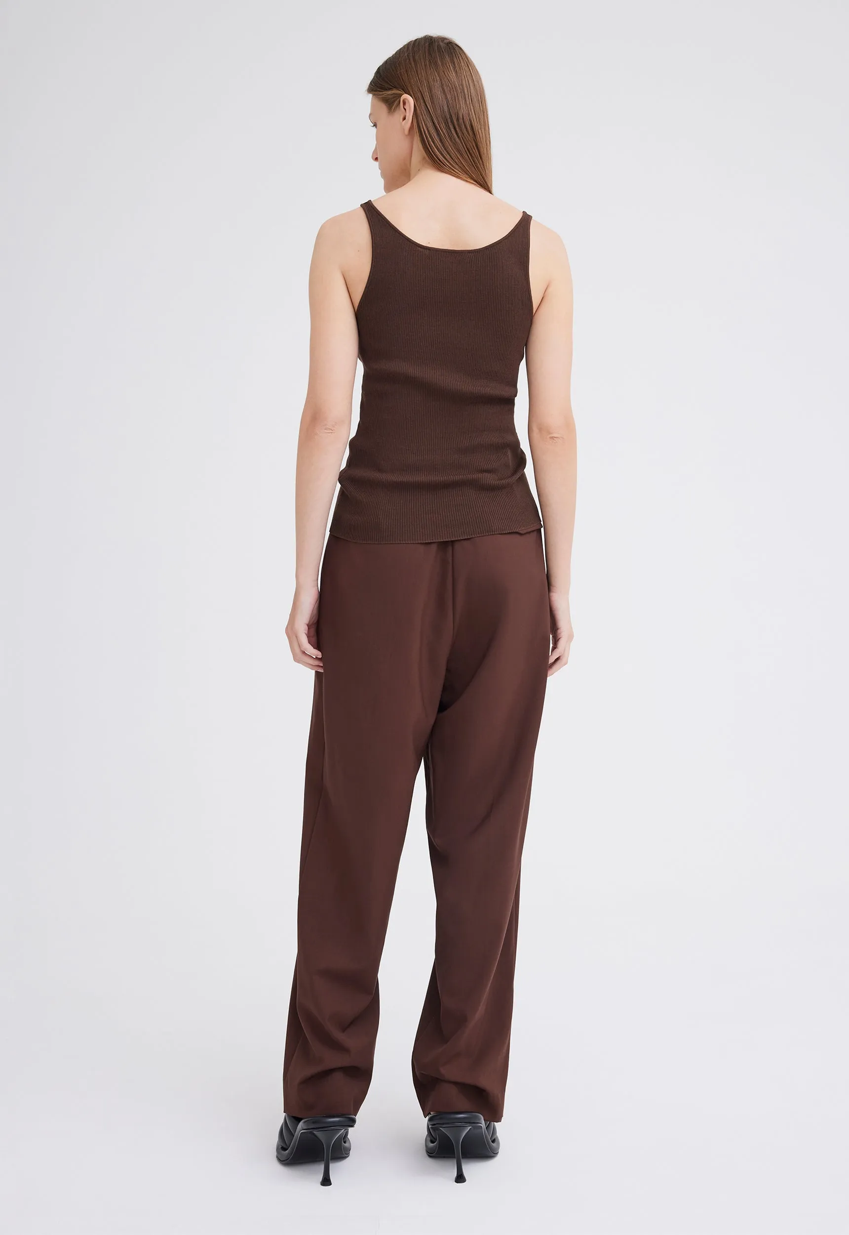 Toba Ribbed Cotton Tank - Dark Bronzer