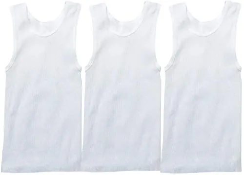 ToBeInStyle Boy's 3 Pack Basic White A-Shirt