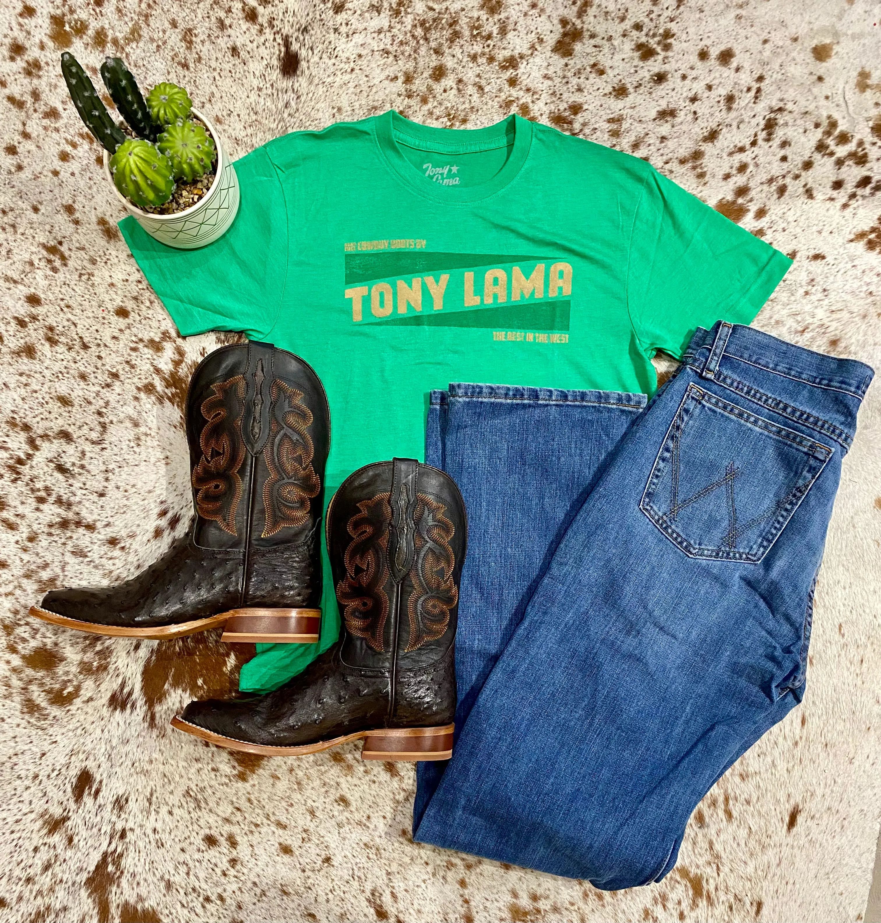 Tony Lama Bright Green Graphic