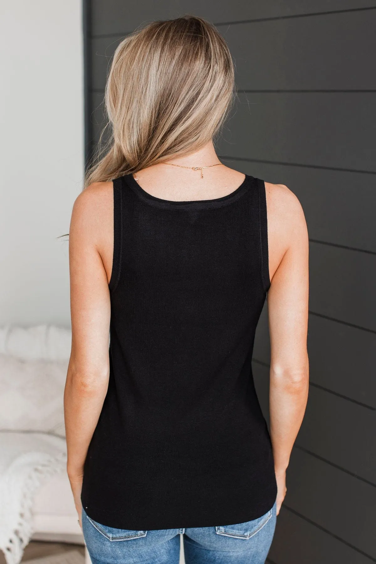 Undeniably Perfect Ribbed Tank Top- Black