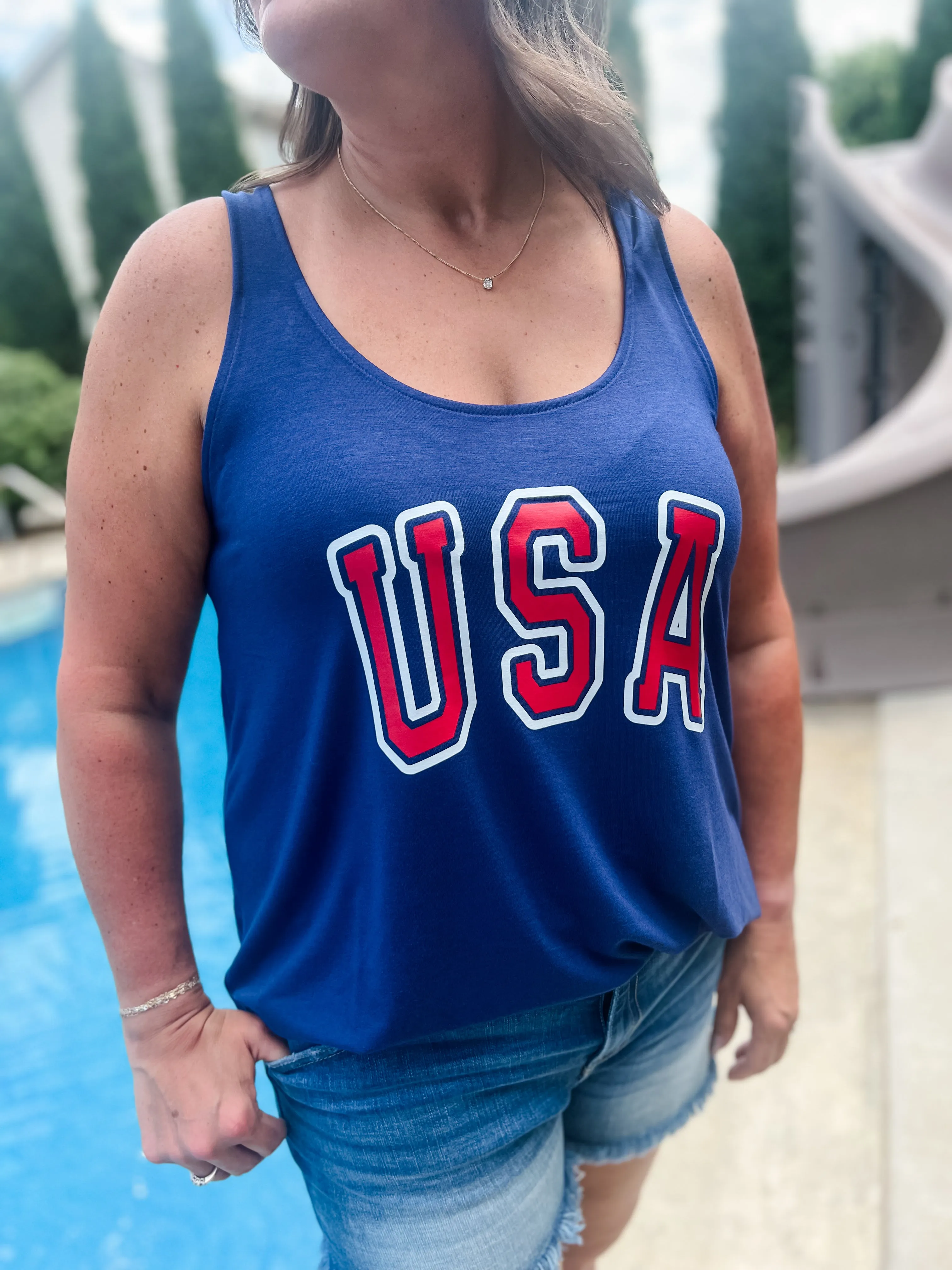 USA Flowy Tank - Plus Size