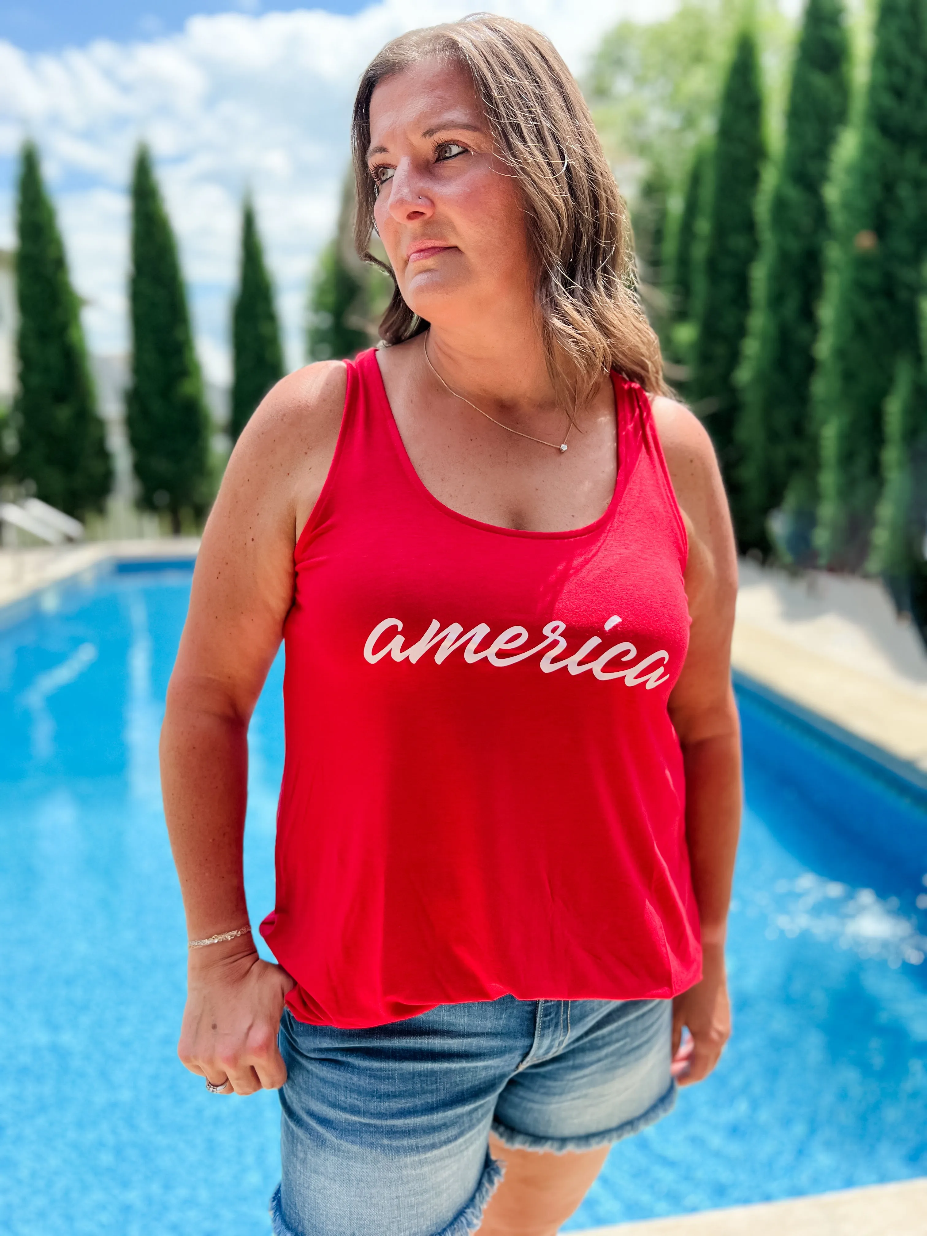 USA Flowy Tank - Plus Size