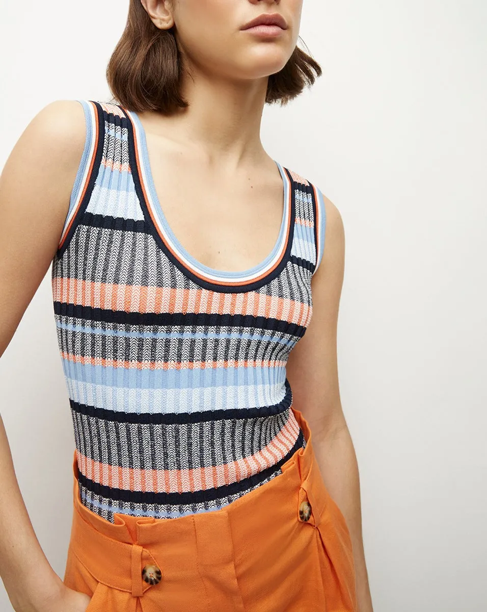 Veronica Beard Sandra Tank in Blue Multi