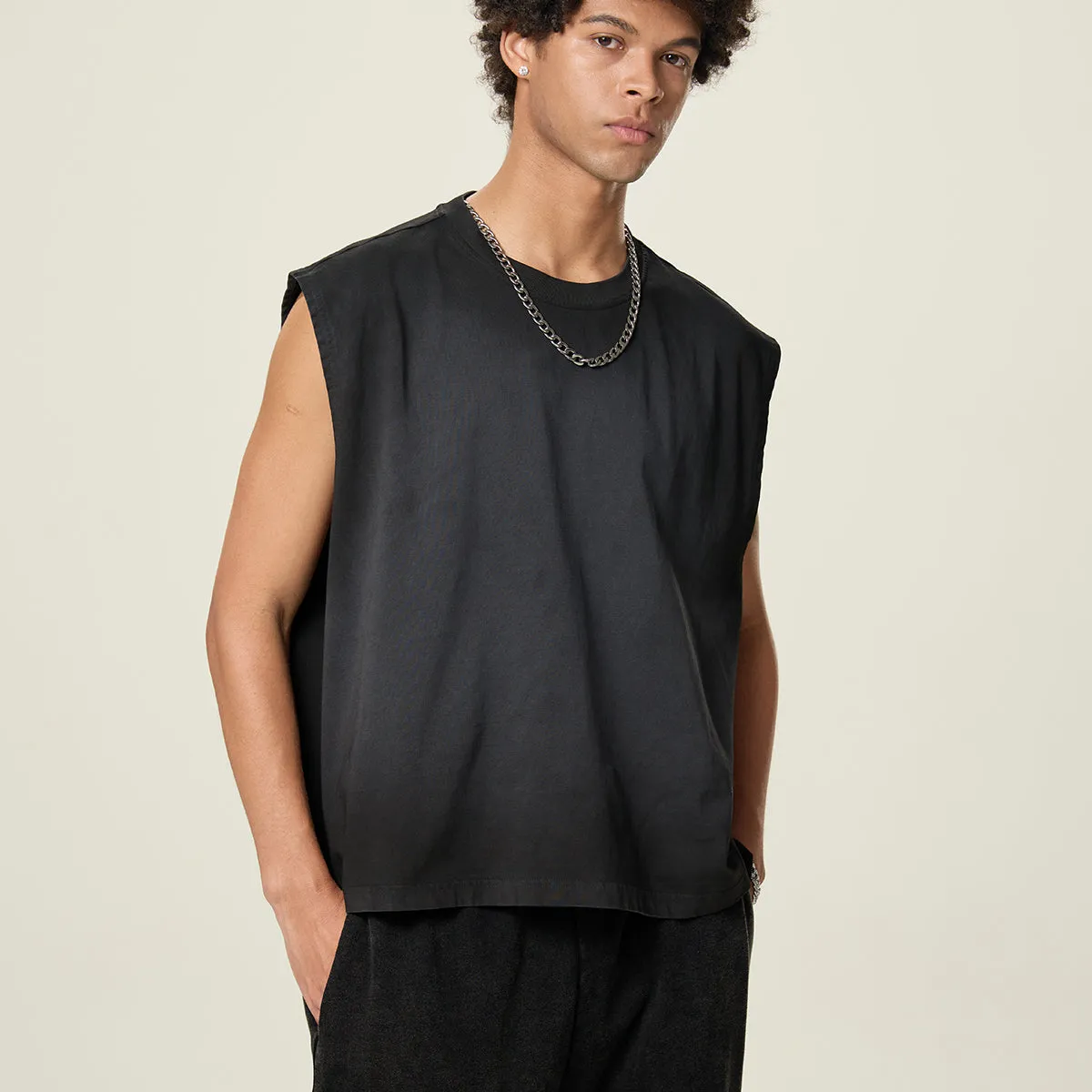Vintage Washed Boxy Muscle Tank 230gsm
