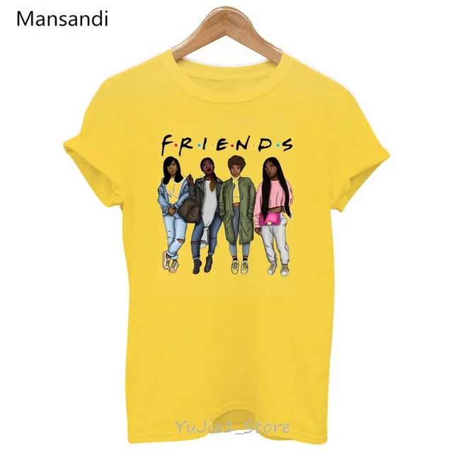 Vogue FRIENDS Tshirt femme Letter print graphic tees women melanin black girl Friends TV Show t-shirt Christmas cute pink tshirt
