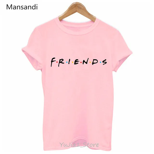 Vogue FRIENDS Tshirt femme Letter print graphic tees women melanin black girl Friends TV Show t-shirt Christmas cute pink tshirt