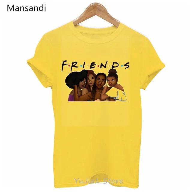 Vogue FRIENDS Tshirt femme Letter print graphic tees women melanin black girl Friends TV Show t-shirt Christmas cute pink tshirt