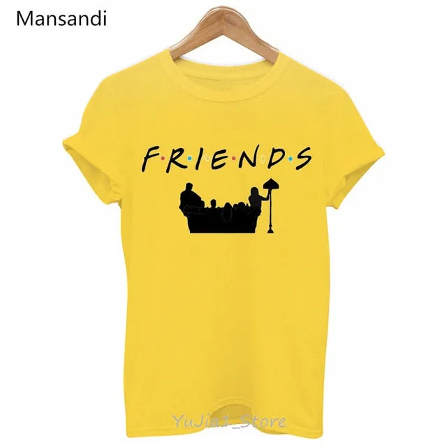 Vogue FRIENDS Tshirt femme Letter print graphic tees women melanin black girl Friends TV Show t-shirt Christmas cute pink tshirt