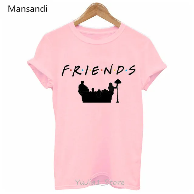 Vogue FRIENDS Tshirt femme Letter print graphic tees women melanin black girl Friends TV Show t-shirt Christmas cute pink tshirt