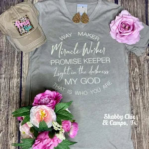 Way Maker Miracle Worker Tee - Light Letters