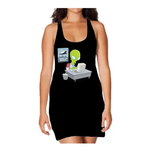 Weird Science I Want To Believe Official Women's Long Tank Dress (Black)