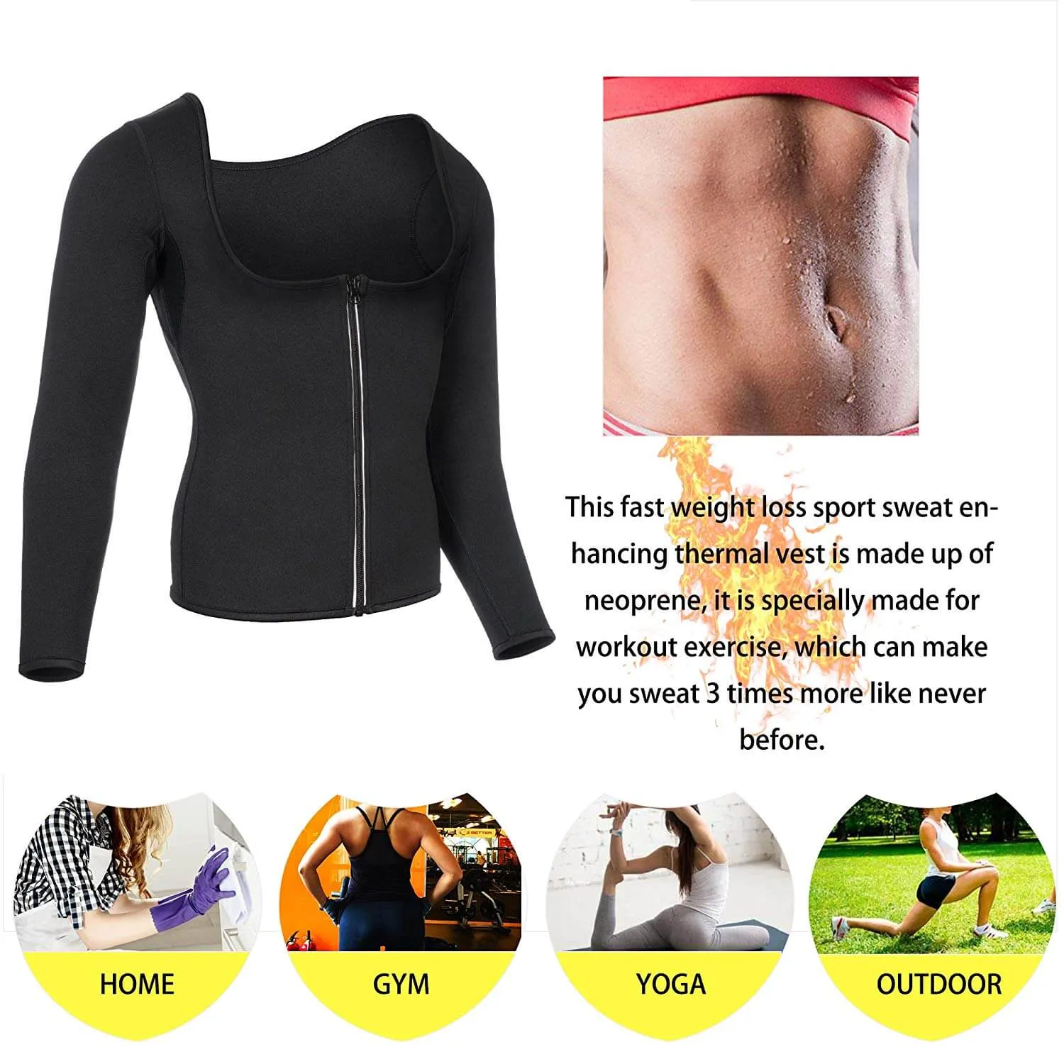 Women  Neoprene Sauna Shirt