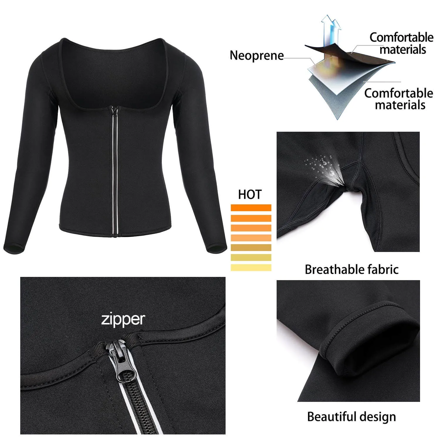 Women  Neoprene Sauna Shirt