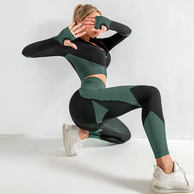 Women's Athletic Training Two Piece Energy Zipper Set