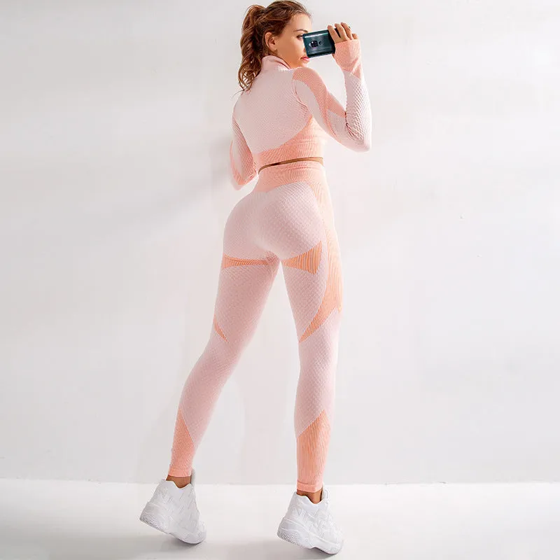 Women's Athletic Training Two Piece Energy Zipper Set