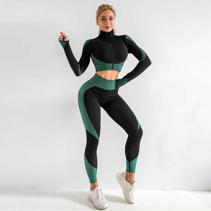 Women's Athletic Training Two Piece Energy Zipper Set
