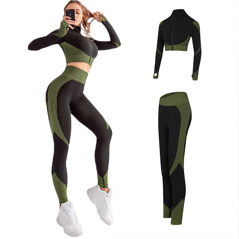 Women's Athletic Training Two Piece Energy Zipper Set
