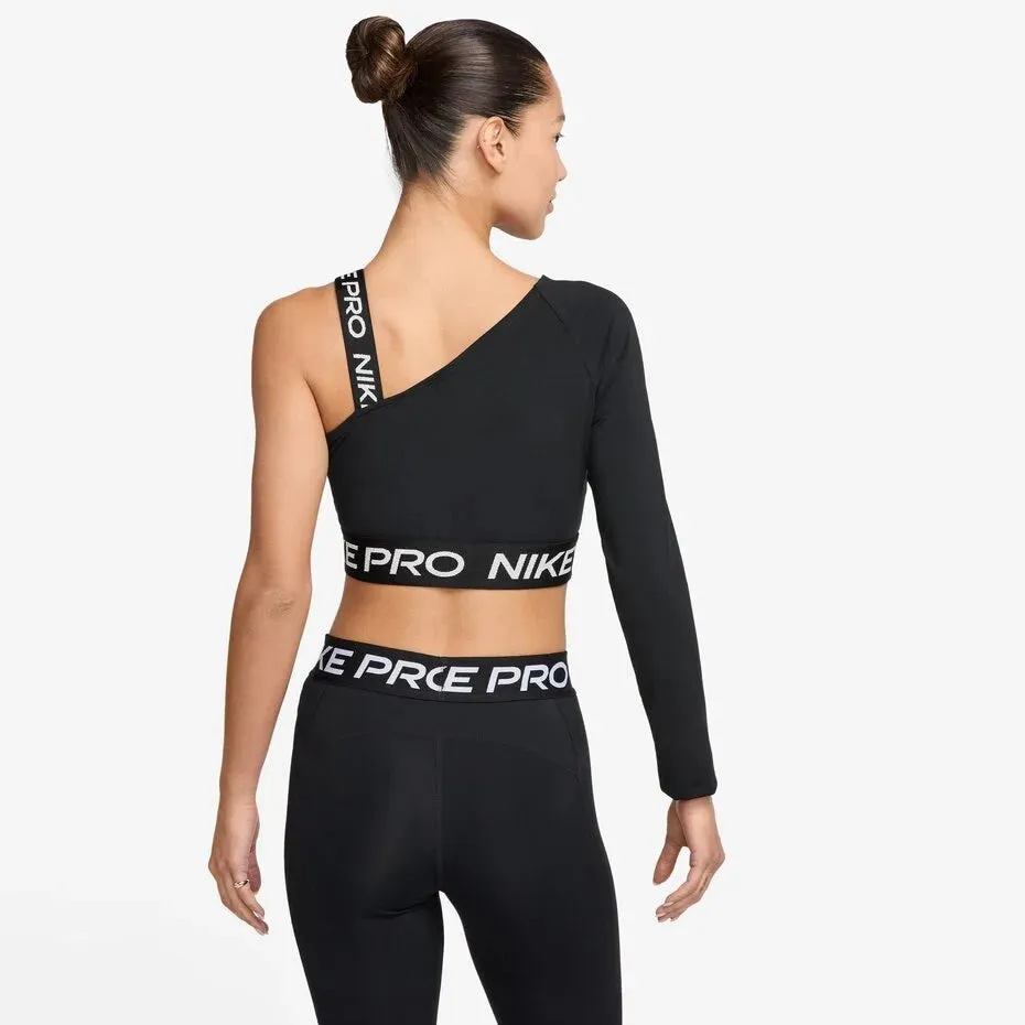 Women's Pro Shine Dri-FIT Asymmetrical Cropped Top