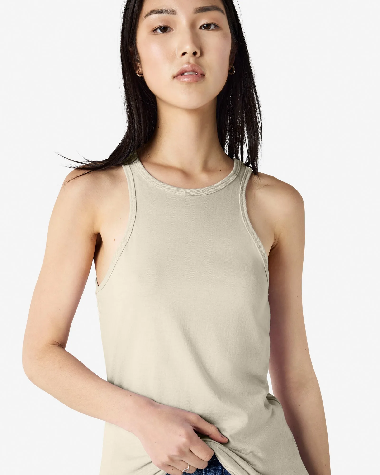 Women's Slim Fit Racerneck Tank Top