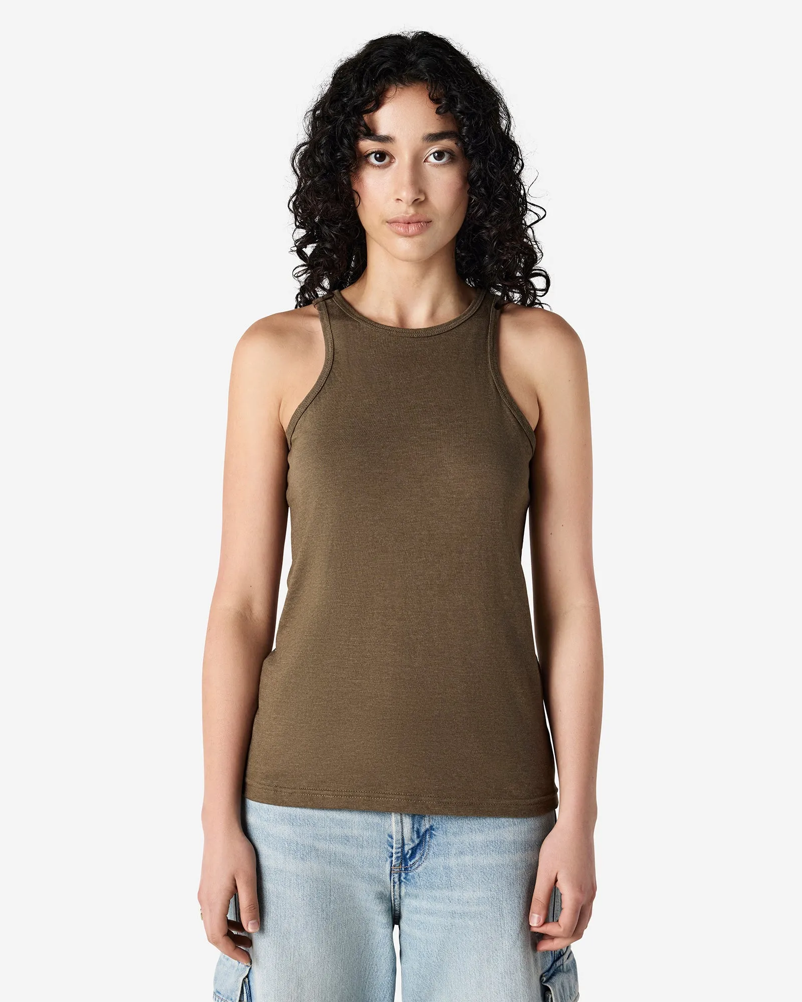 Women's Slim Fit Racerneck Tank Top