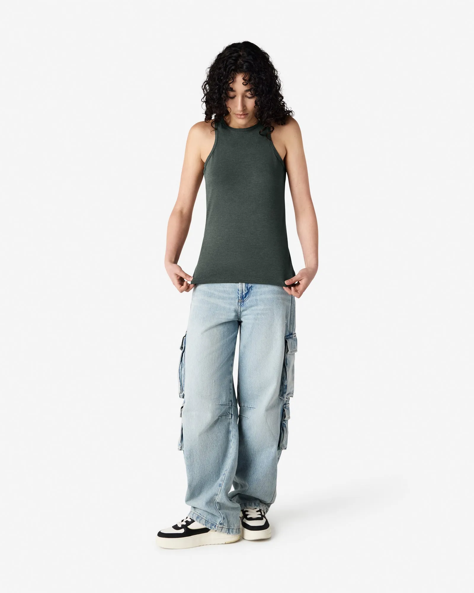 Women's Slim Fit Racerneck Tank Top