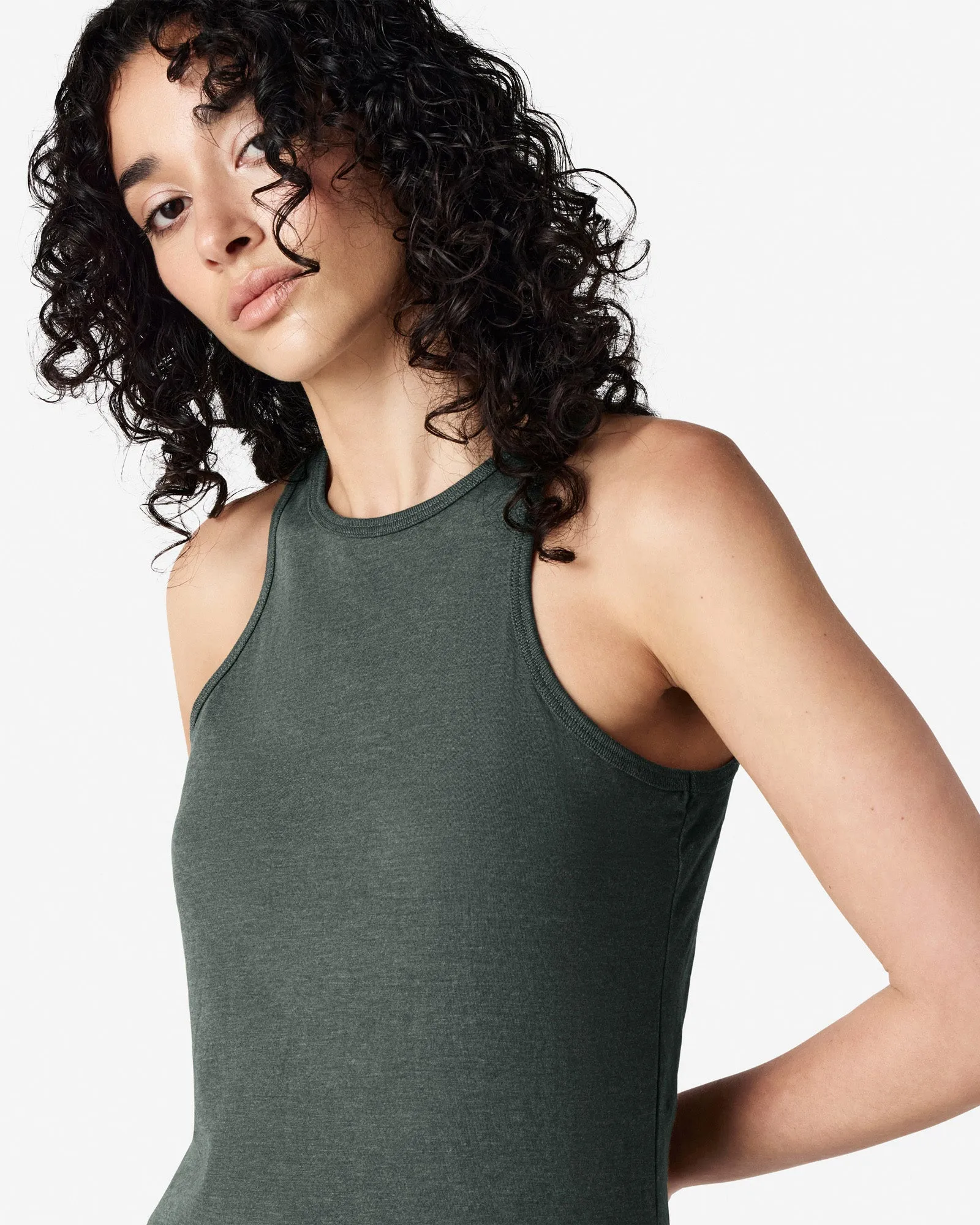 Women's Slim Fit Racerneck Tank Top