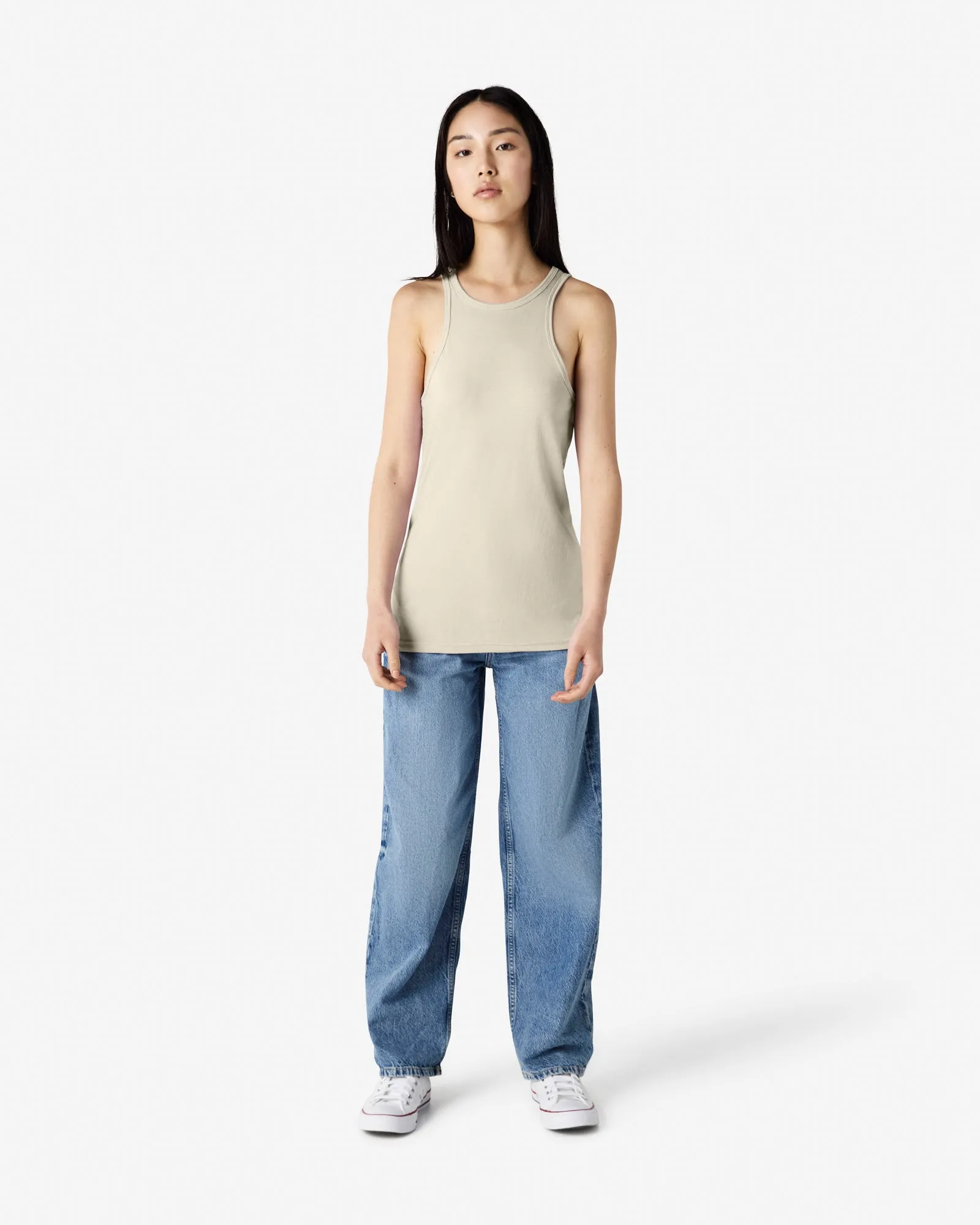 Women's Slim Fit Racerneck Tank Top