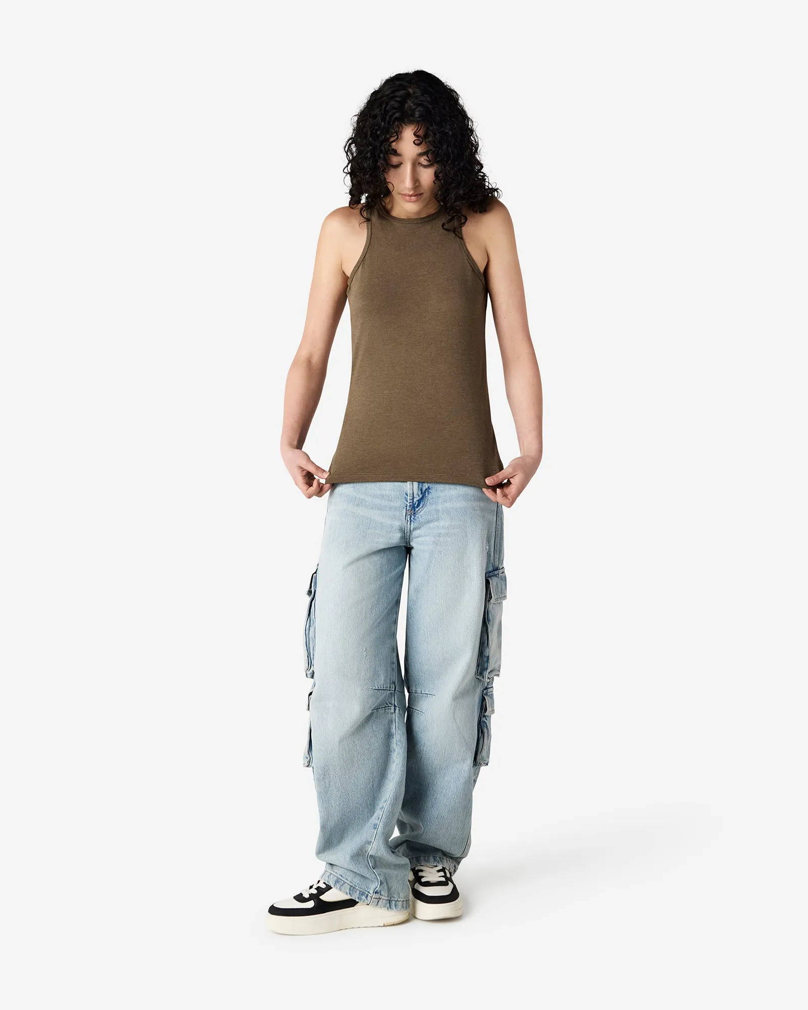 Women's Slim Fit Racerneck Tank Top