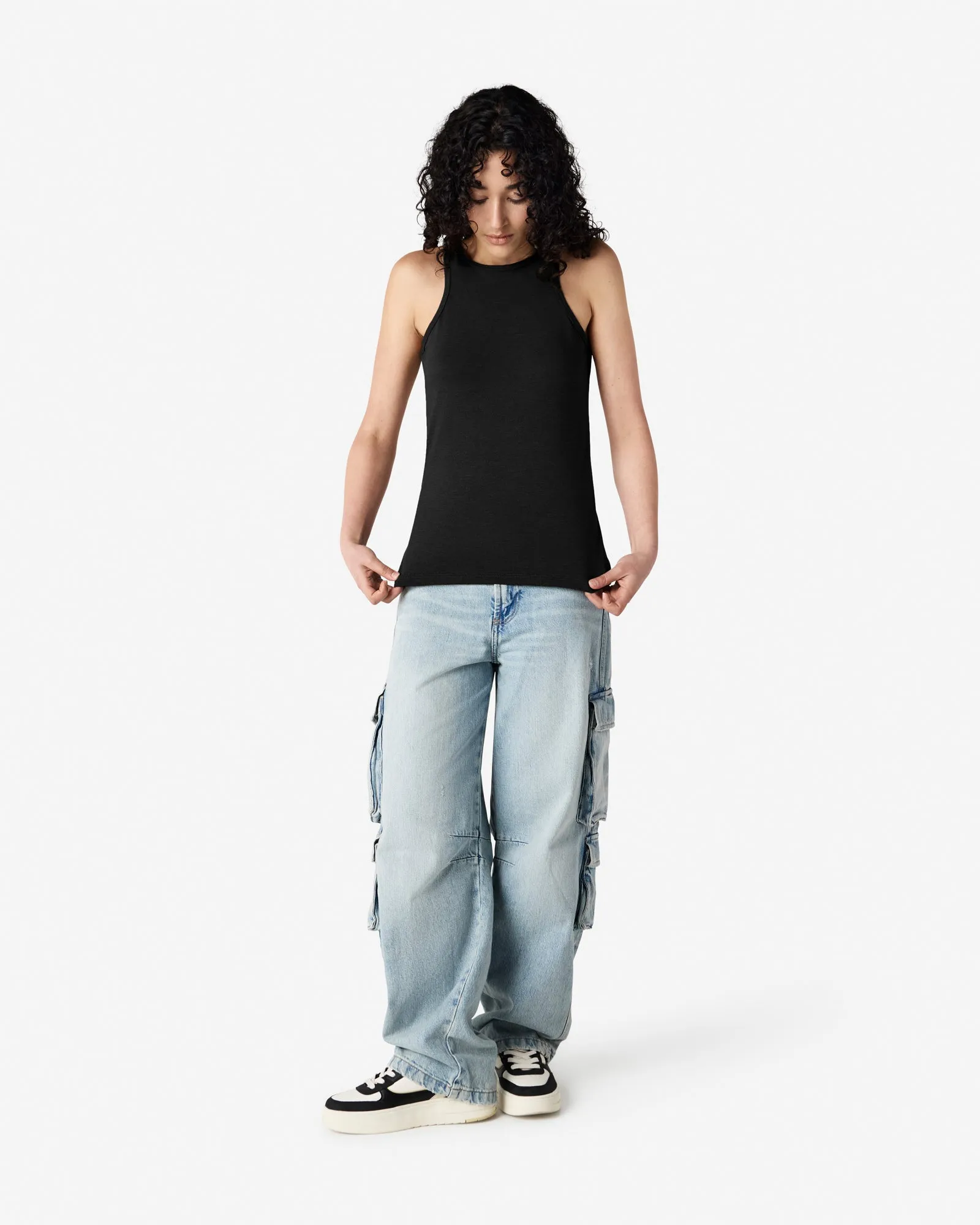 Women's Slim Fit Racerneck Tank Top