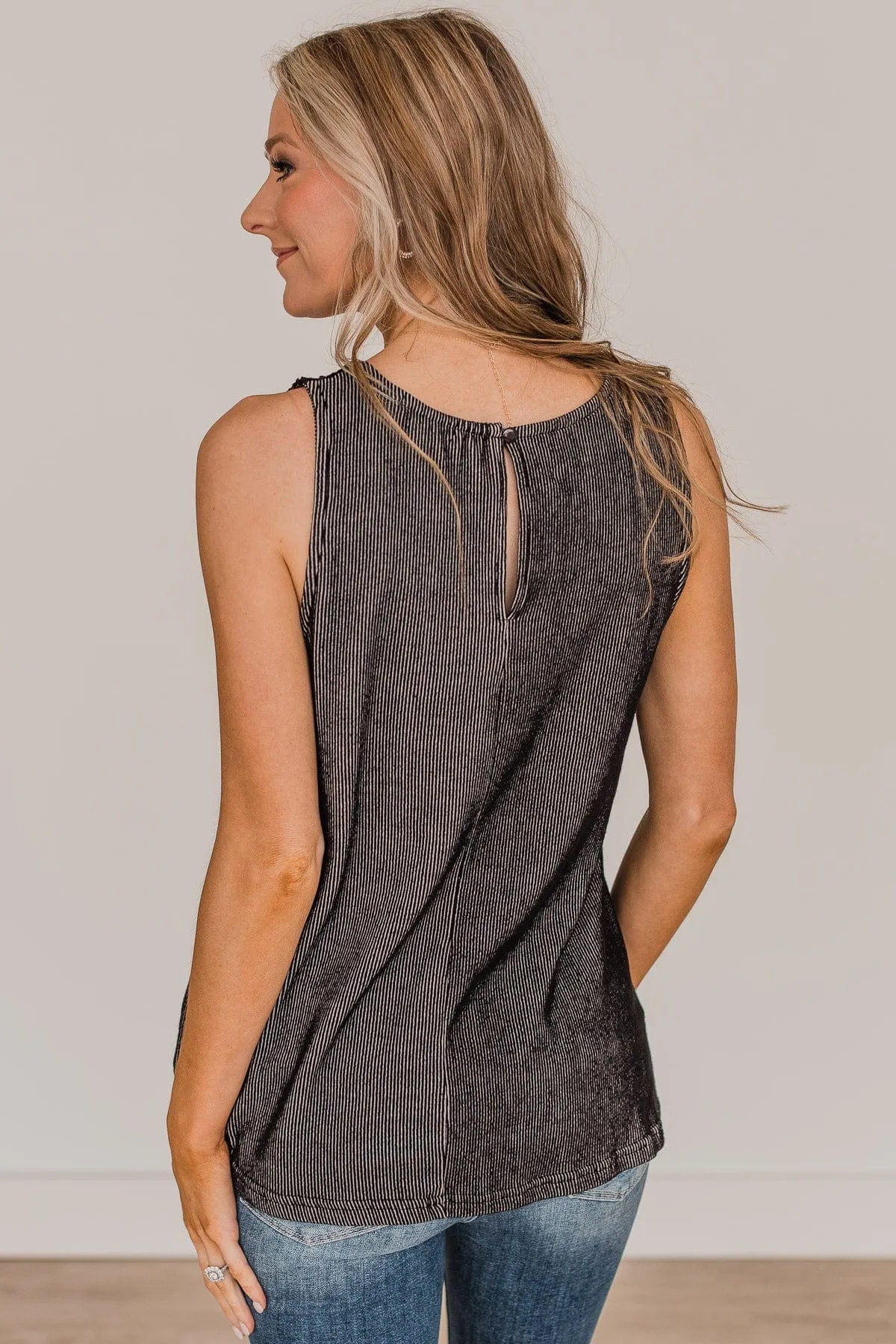 Worth My Time Knit Tank Top- Black