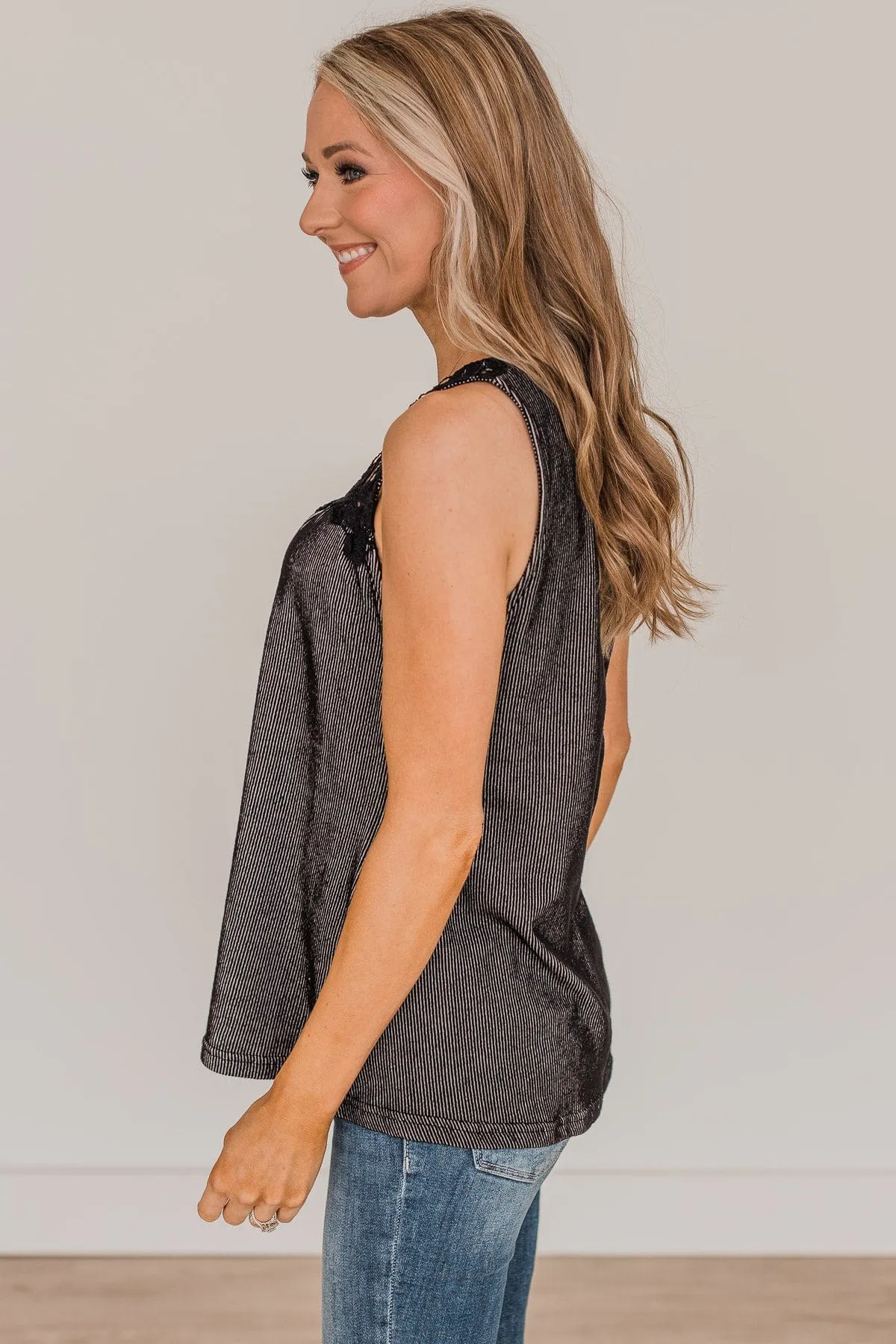Worth My Time Knit Tank Top- Black