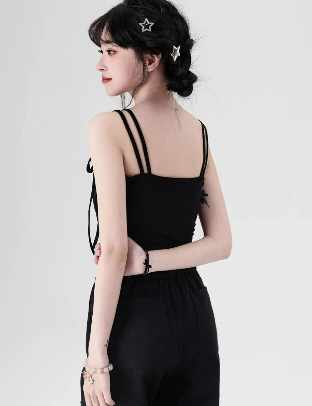 Y2K Panda Lace-Up Crop Top