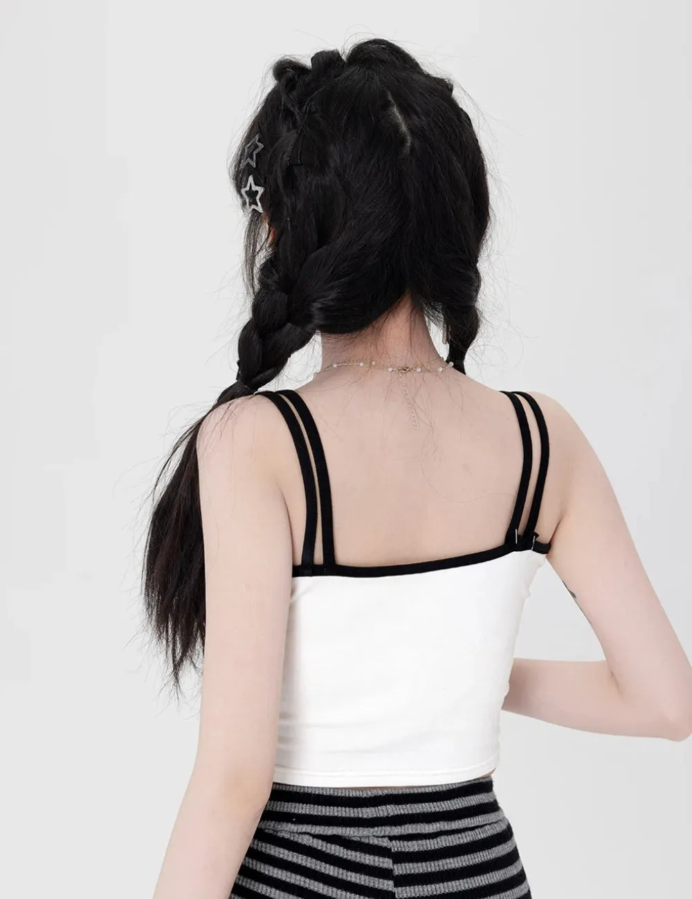 Y2K Panda Lace-Up Crop Top