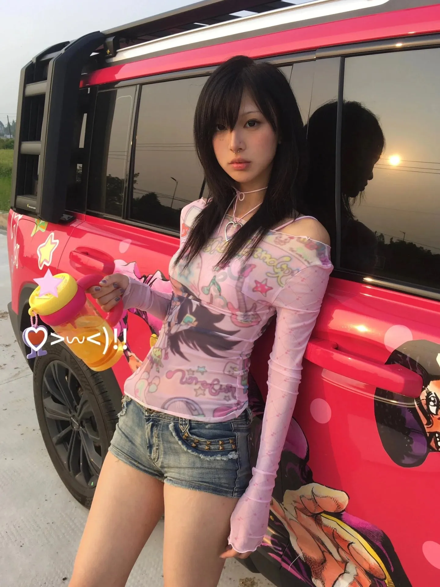 Y2K Pink Mesh Top