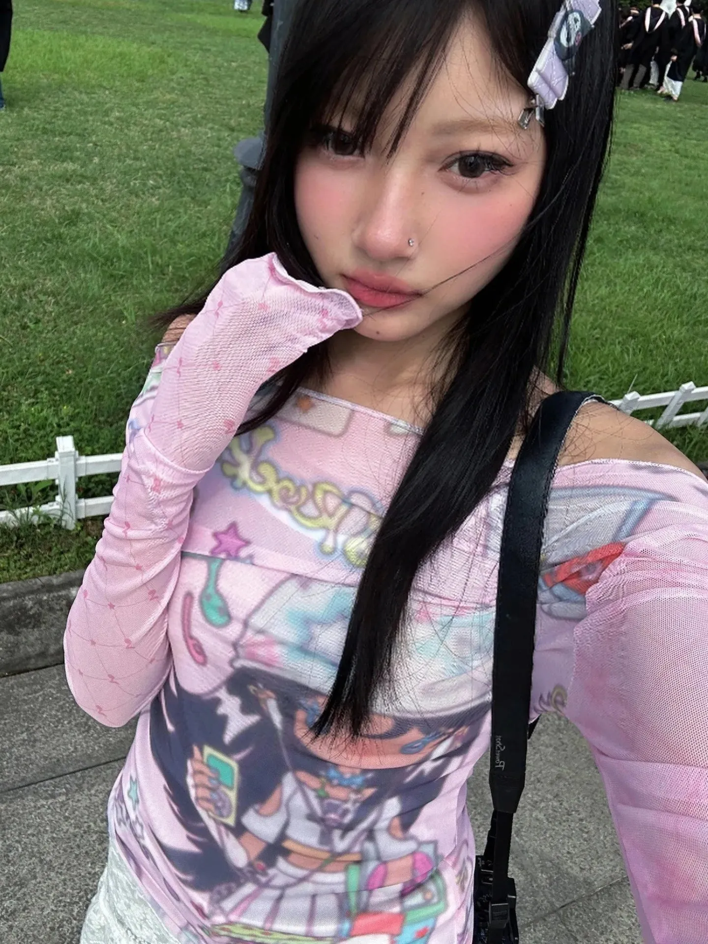 Y2K Pink Mesh Top