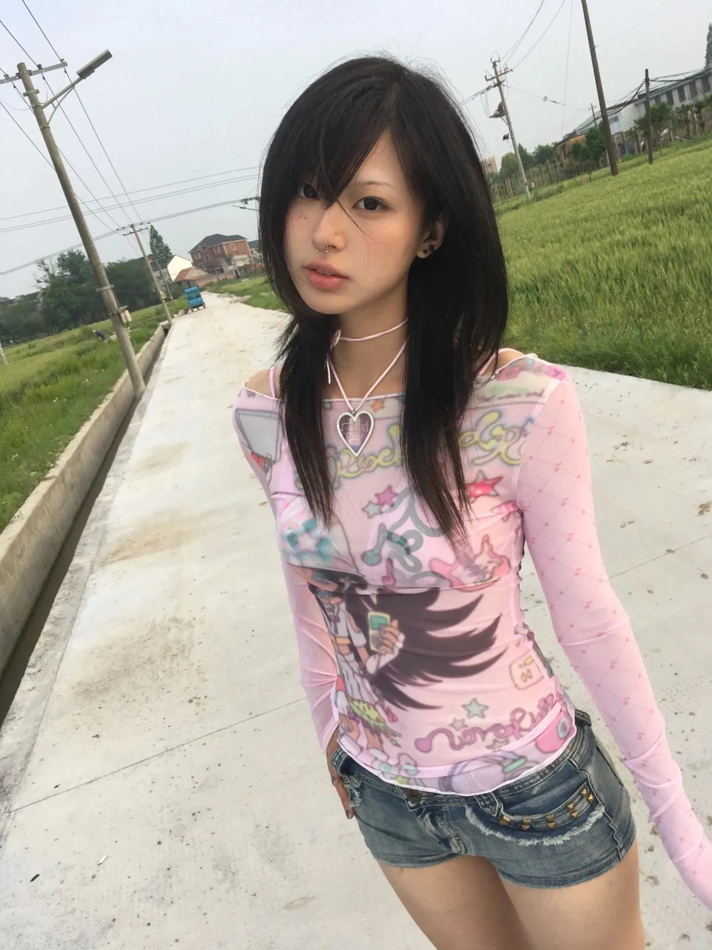 Y2K Pink Mesh Top