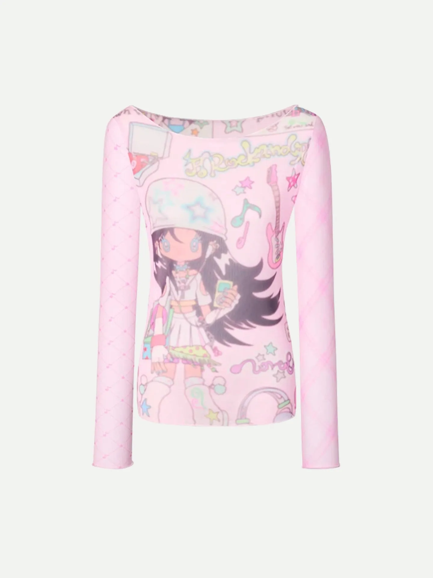 Y2K Pink Mesh Top
