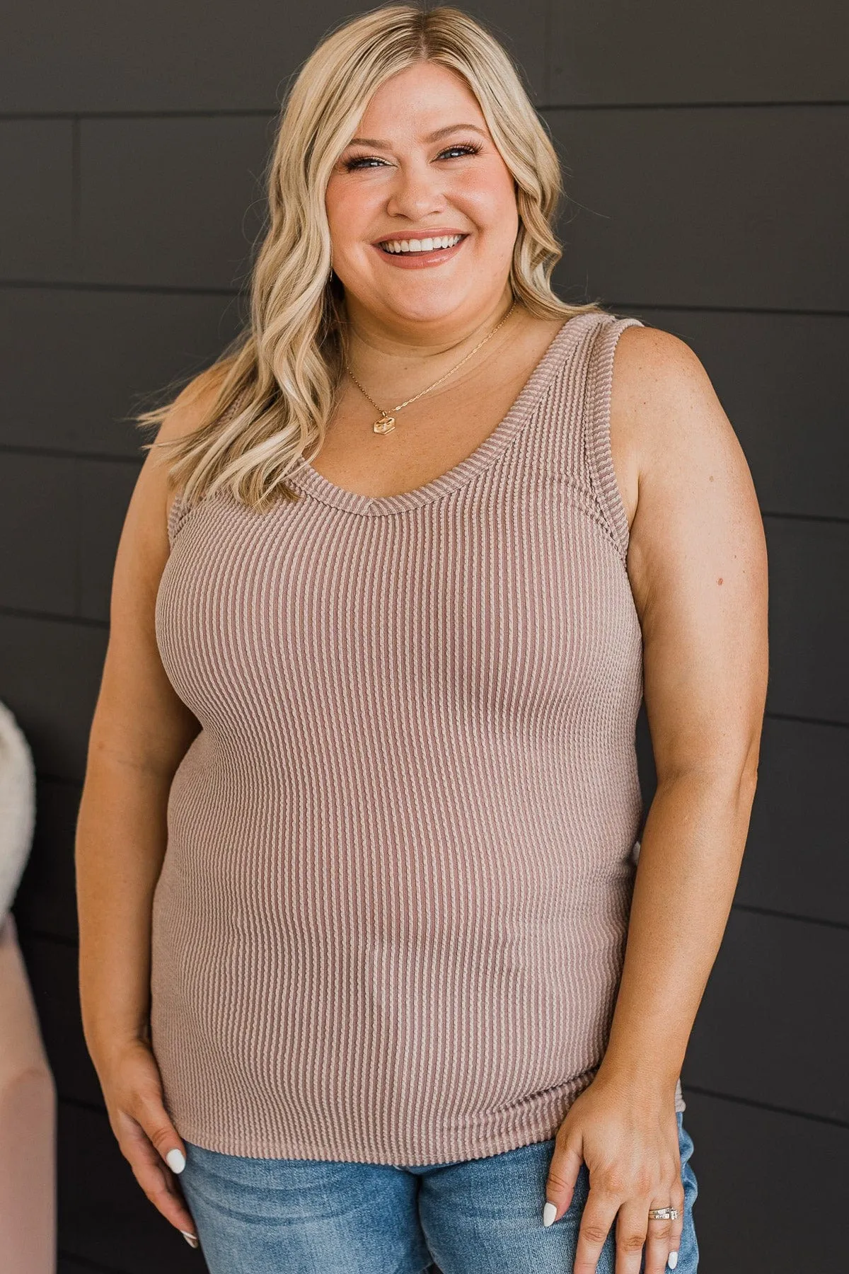 Yours Forever Ribbed Knit Tank Top- Mocha